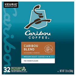 Caribou Coffee Caribou Blend Medium Roast Coffee Keurig Single Serve K Cup Pods - 32 Count