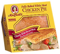 slide 1 of 1, Mrs. Budds Fully Baked White Meat Chicken Pie With Peas And Carrots - 12 Oz., 