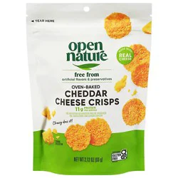 Open Nature Cheese Crisps Cheddar - 2.12 Oz