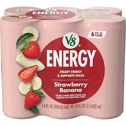 V8 +energy Strawberry Banana Juice Energy Drink - 6-8 Fl. Oz.