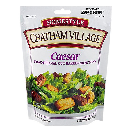 slide 1 of 14, Chatham Village Croutons Traditional Cut Caesar Pouch - 5 Oz, 5 oz