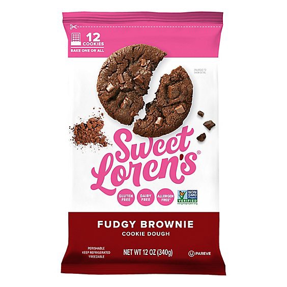 slide 1 of 1, Sweet Lorens Gluten Free Fudgy Brownie Cookie Dough - 12 Oz, 12 oz