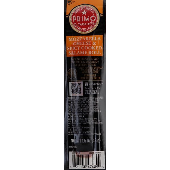 slide 1 of 1, Primo Taglio Roll Mozzarella Cheese & Spicy Salame - 1.5 Oz, 1.5 oz
