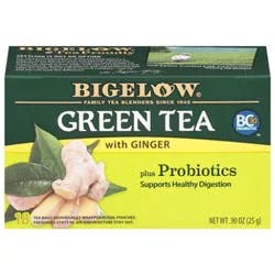 Bigelow Tea Bags Green With Ginger Plus Probiotics 18 Count - 0.90 Oz