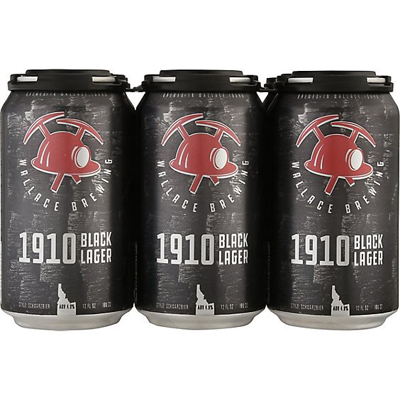 slide 1 of 1, Wallace 1910 Black Lager In Cans - 6-12 Fl. Oz., 6 ct; 12 fl oz