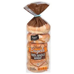 Signature Select Bagels Whole Wheat - 18 Oz