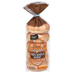 Signature Select Bagels Whole Wheat - 18 Oz