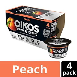 Oikos Triple Zero Peach Greek Yogurt Multipack - 4-5.3 Oz