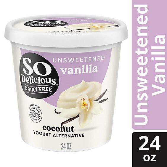 slide 1 of 1, So Delicious Dairy Free Unsweetened Vanilla Coconut Milk Yogurt - 24 Oz, 24 oz
