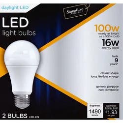Signature Select Light Bulb Led Daylight 16w A19 - 2 Count