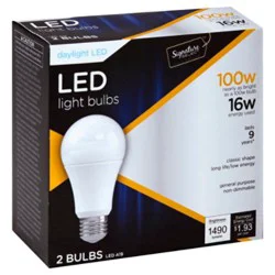 Signature Select Light Bulb Led Daylight 16w A19 - 2 Count