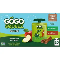 Gogo Squeez Applesauce Variety Pack Apple Cinnamon - 20-3.2 Oz