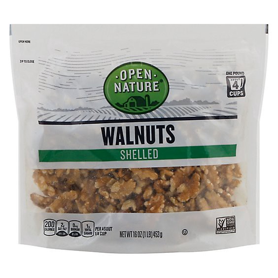 slide 1 of 11, Open Nature Walnuts Shelled Bag - 16 Oz, 16 oz