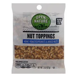 Open Nature Nut Toppings Honey Roasted Peanuts & Mixed Nuts Bag - 2 Oz