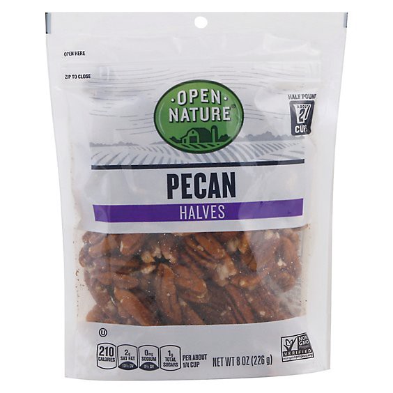 slide 1 of 1, Open Nature Pecan Halves - 8 Oz, 8 oz