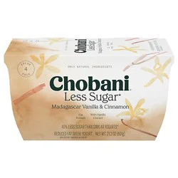 Chobani Yogurt Greek Less Sugar Madagascar Vanilla & Cinnamon Value Pack - 4-5.3 Oz