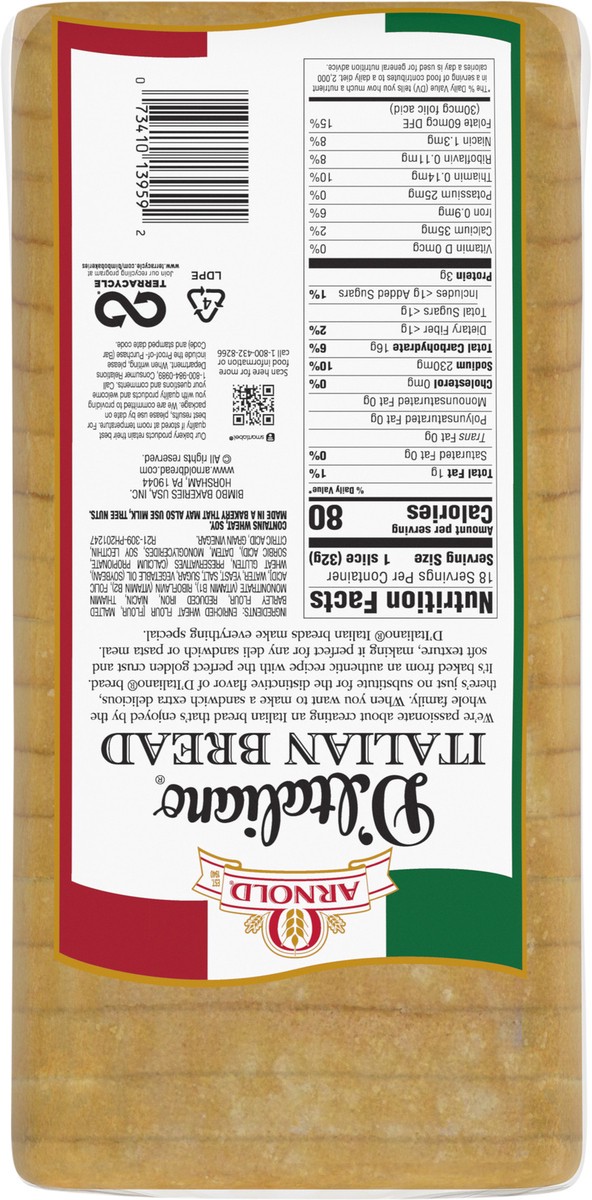 slide 10 of 10, Arnold Premium Italian Bread - 6 Oz, 20 oz