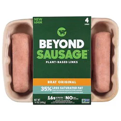 Beyond Meat Beyond Sausage Plant Based Brat Original Dinner Sausage Links - 14 Oz