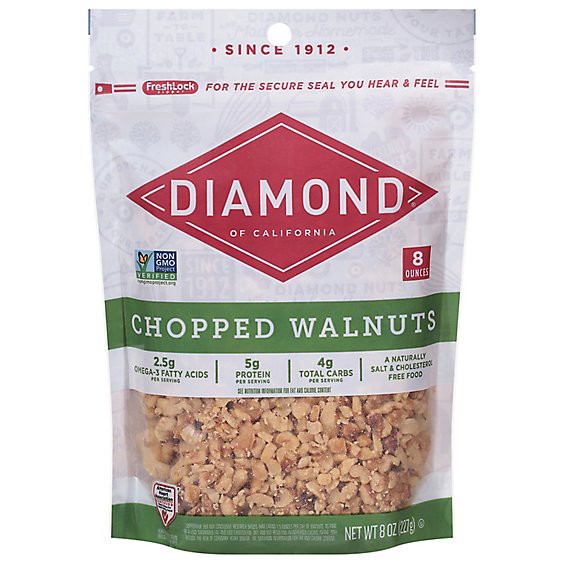 slide 1 of 1, Diamond Of California Walnuts Chopped - 8 Oz, 8 oz