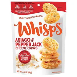 Whisps Cheese Crisps Asiago & Pepper Jack - 2.12 Oz
