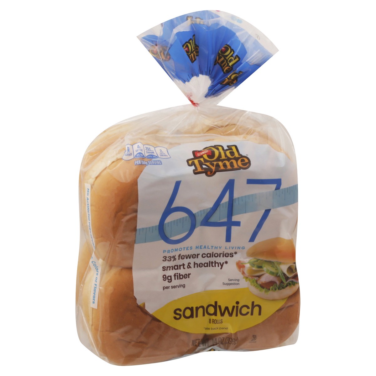 slide 5 of 12, Schmidt Old Tyme 647 Sandwich Rolls Low Calorie Bread - 8 Count, 14 oz