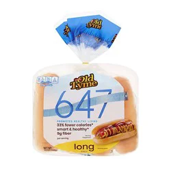 Schmidt Old Tyme 647 Long Rolls Low Calorie Bread - 6 Count