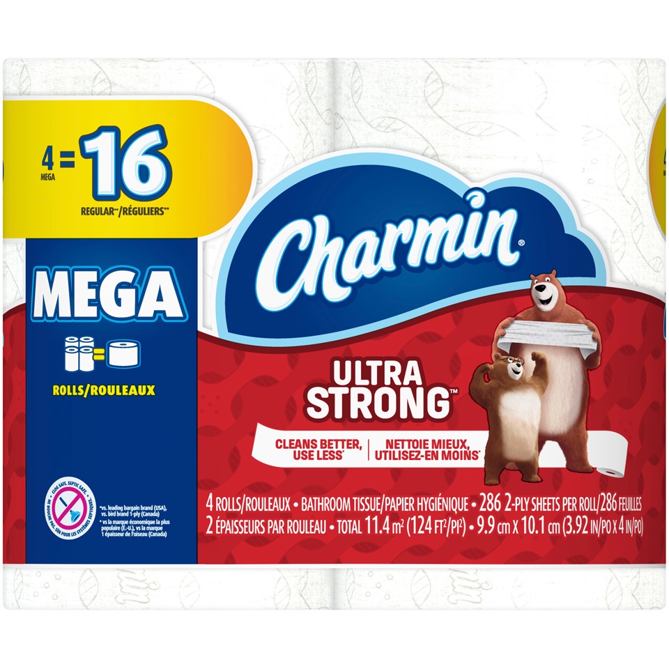 slide 3 of 4, Charmin Ultra Strong Mega Roll Toilet Tissue, 1144 ct