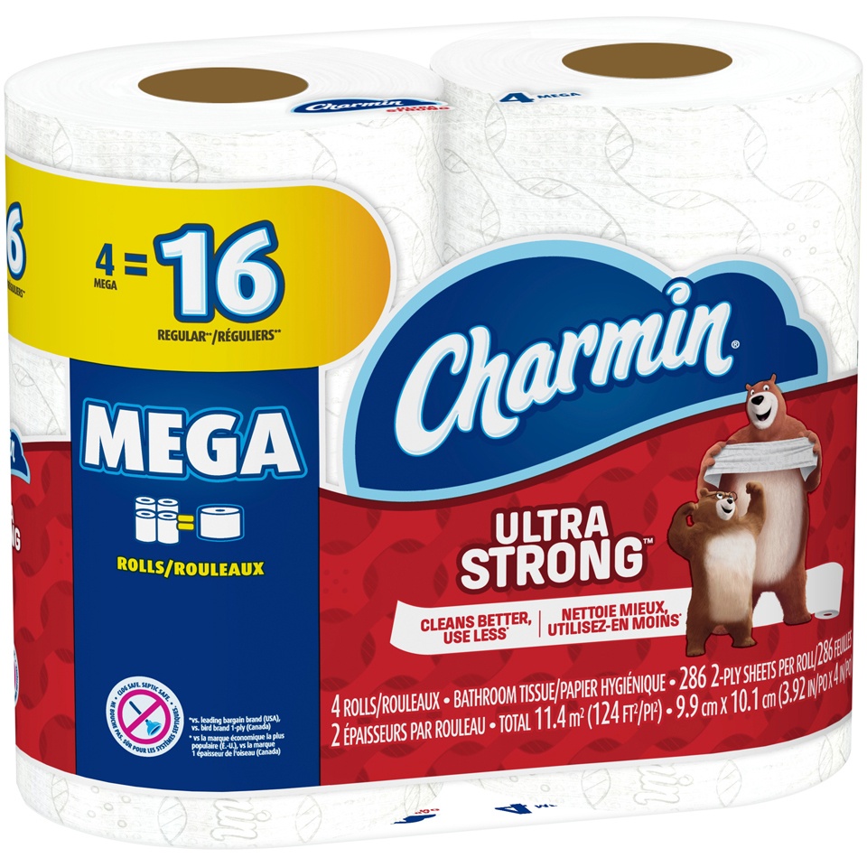 slide 4 of 4, Charmin Ultra Strong Mega Roll Toilet Tissue, 1144 ct