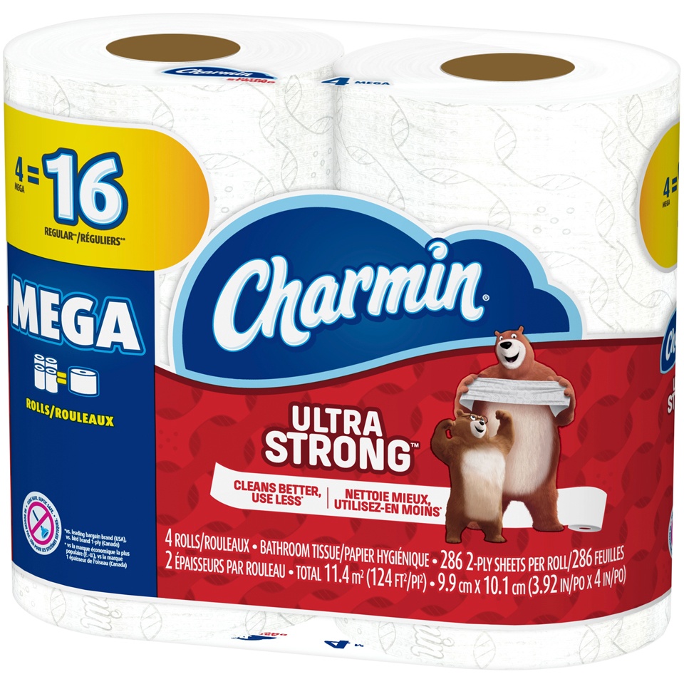 slide 2 of 4, Charmin Ultra Strong Mega Roll Toilet Tissue, 1144 ct