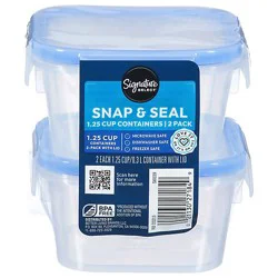 Signature Select Container With Lid Airtight Microwave Safe 1.25 Cup - 2 Count