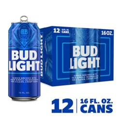 Bud Light American Lager Beer In Cans - 12 - 16 Fl. Oz.