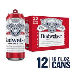 Budweiser American Lager Beer In Cans - 12 - 16 Fl. Oz.