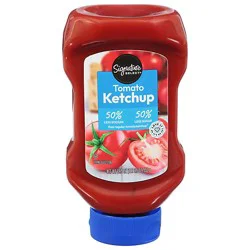 Signature Select Ketchup Tomato 50% Less Sodium 50% Less Sugar - 19.5 Oz