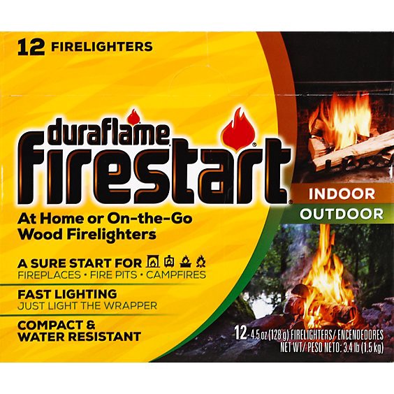 slide 1 of 1, Duraflame Firestart Firelighters Wood - 12-4.5 Oz, 12 ct; 4.5o
