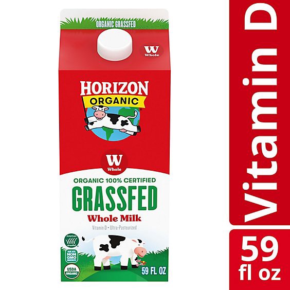 slide 1 of 11, Horizon Organic Whole Grassfed Milk Carton - 59 Fl. Oz., 59 fl oz