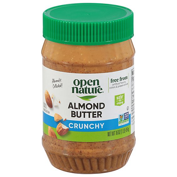 slide 1 of 1, Open Nature Almond Butter Crunchy - 16 Oz, 16 oz