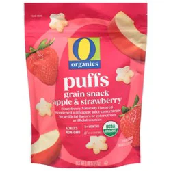 O Organics Puffs Apple Strawberry - 1.48 Oz