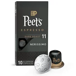 Peet's Coffee Espresso Capsules Nerissimo Intensity 11 Compatible With Nespresso - 10 Count