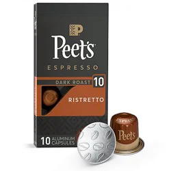 Peet's Coffee Espresso Capsules Ristretto Intensity 10 Compatible With Nespresso - 10 Count
