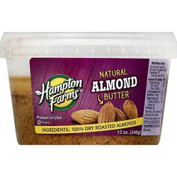 Hampton Farms Almond Butter Natural - 12 Oz