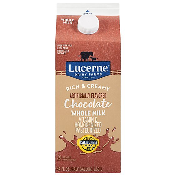 slide 1 of 1, Lucerne Milk Chocolate Whole - 1 Half Gallon, 1 ct
