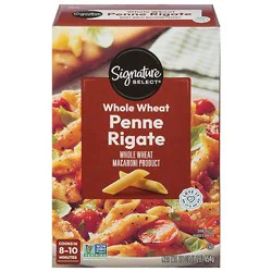Signature Select Pasta Whole Wheat Penne Rigate - 16 Oz