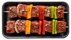 Meat Service Counter Beef Kabobs Black Pepper Marinated 1.5 Ounce Solution - 1.25 Lb