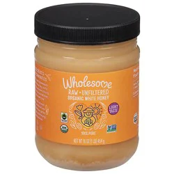 Wholesome Organic Honey White Raw Unfiltered Spreadable - 16 Oz