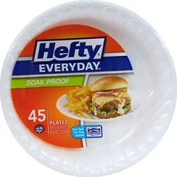 Hefty Everyday Plate Tableware 8-7/8 Inches White - 45 Count