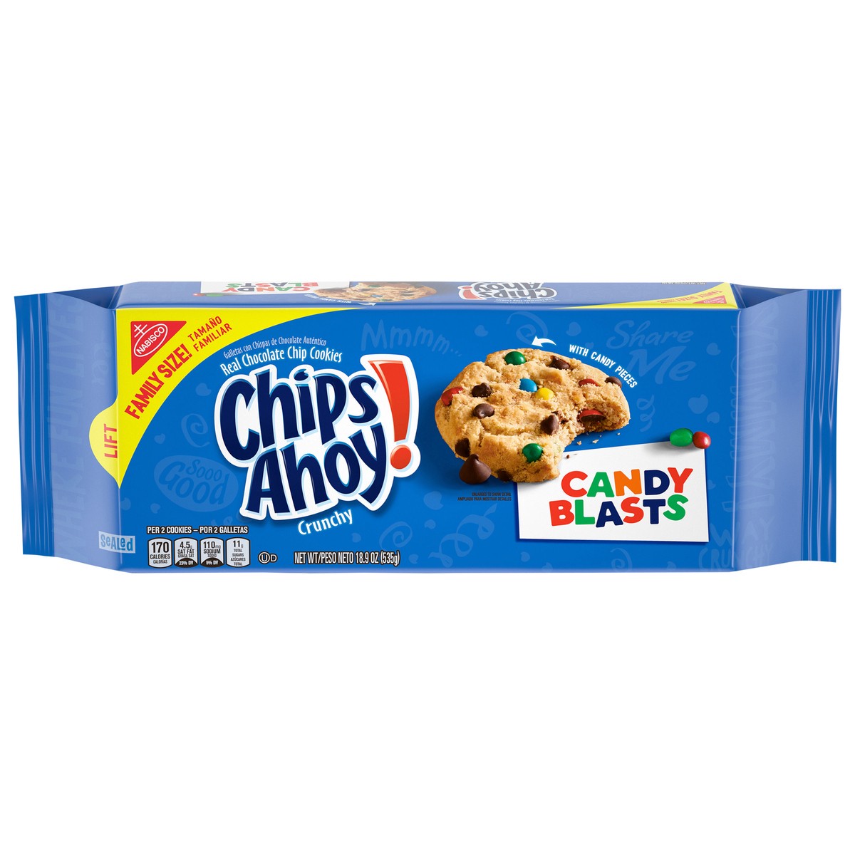 slide 2 of 12, Chips Ahoy! Candy Blast Family Size Cookies - 18.9 Oz, 18.9 oz