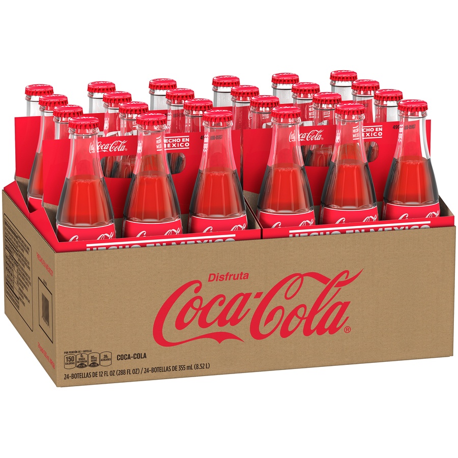 slide 3 of 6, Coca-Cola Mexican Coke Soda Soft Drink, Cane Sugar, 355 mL, 24 Pack, 24 ct; 355 ml