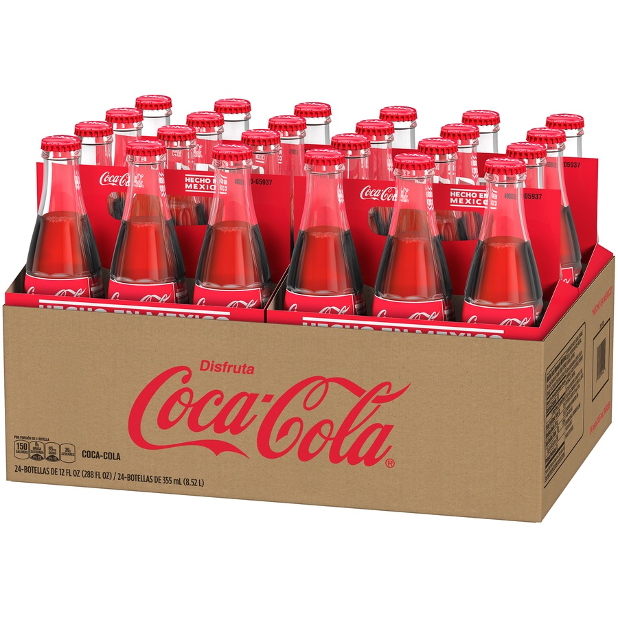 slide 4 of 6, Coca-Cola Mexican Coke Soda Soft Drink, Cane Sugar, 355 mL, 24 Pack, 24 ct; 355 ml