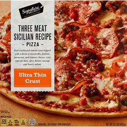 Signature Select 3 Meat Sicilian Thin Crust Frozen Pizza - 15.1 Oz