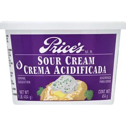 Price's Sour Cream English Spanish Plastic Cup - 1 Lb